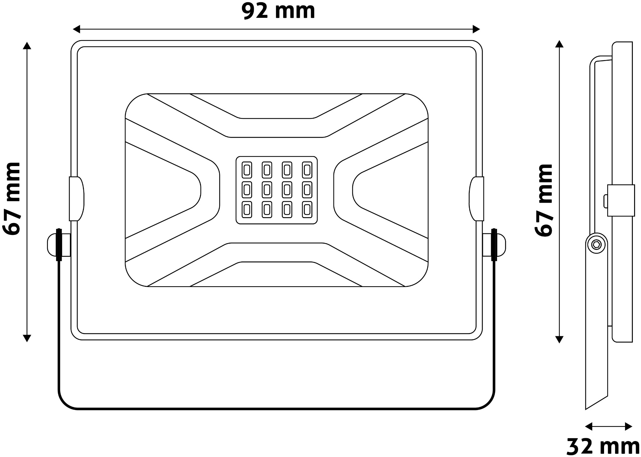 Led reflektor super SLIM 10W 4000K černý
